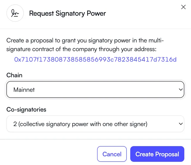 Selecting co-signatories